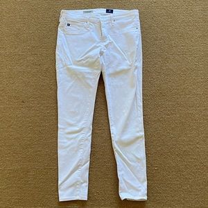 AG white, mid-rise, legging ankle jeans, size 29R